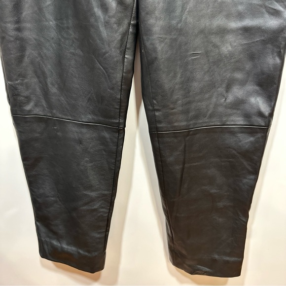 NWT- Liz Claiborne‎ Soft Faux Leather Pants Black Highrise Straight Leg Sz 12 - Picture 5 of 8